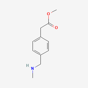 molecular formula C11H15NO2 B8503584 (4-Methylaminomethyl-phenyl)-acetic acid methyl ester 