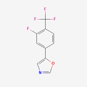 molecular formula C10H5F4NO B8503690 Oxazole, 5-[3-fluoro-4-(trifluoromethyl)phenyl]- 