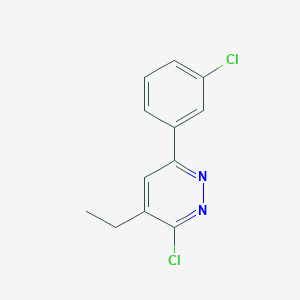 molecular formula C12H10Cl2N2 B8503709 3-Chloro-6-(3-chlorophenyl)-4-ethylpyridazine 