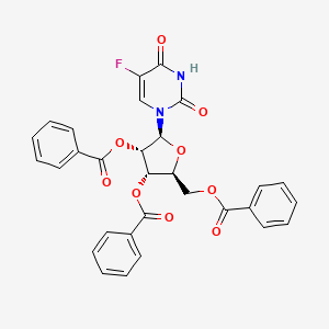 molecular formula C30H23FN2O9 B8503727 1-(2,3,5-Tri-O-benzoyl-beta-L-ribofuranosyl)-5-fluorouracil 