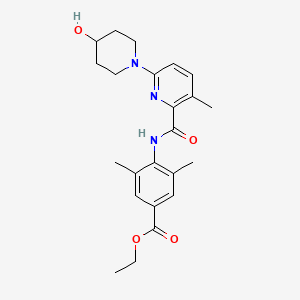 molecular formula C23H29N3O4 B8503745 Ethyl 4-[[6-(4-hydroxy-1-piperidyl)-3-methyl-pyridine-2-carbonyl]amino]-3,5-dimethyl-benzoate 