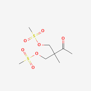 molecular formula C8H16O7S2 B8503754 2-Acetyl-2-methylpropane-1,3-diol bismethanesulphonate 