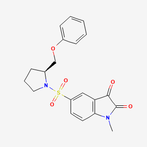 molecular formula C20H20N2O5S B8503806 1-Methyl-5-(2-phenoxymethyl-pyrrolidine-1-sulfonyl)-1h-indole-2,3-dione 