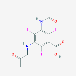 molecular formula C12H11I3N2O4 B8503919 3-Acetylamino-5-(acetylmethylamino)-2,4,6-triiodobenzoic acid 