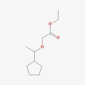molecular formula C11H20O3 B8503924 Ethyl (1-cyclopentylethoxy)acetate 