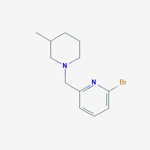 molecular formula C12H17BrN2 B8503968 2-Bromo-6-[(3-methylpiperidyl)methyl]pyridine 