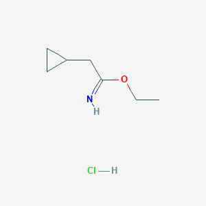 molecular formula C7H14ClNO B8504022 Ethyl 2-cyclopropylethanimidate hydrochloride 