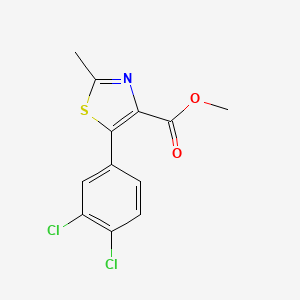 molecular formula C12H9Cl2NO2S B8504040 2-Methyl-5-(3,4-dichloro-phenyl)-thiazole-4-carboxylic acid methyl ester 