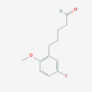 molecular formula C12H15FO2 B8504058 5-(5'-Fluoro-2'-methoxyphenyl)pentanal 