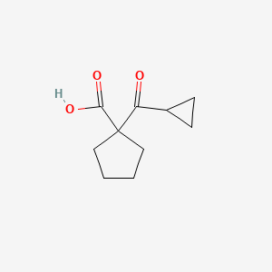 molecular formula C10H14O3 B8504083 1-Cyclopropanecarbonyl-cyclopentane carboxylic acid 