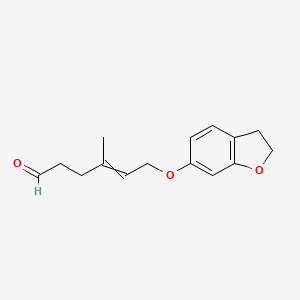 molecular formula C15H18O3 B8504156 6-[(2,3-Dihydro-1-benzofuran-6-yl)oxy]-4-methylhex-4-enal CAS No. 51079-82-4