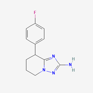 molecular formula C12H13FN4 B8504184 8-(4-Fluoro-phenyl)-5,6,7,8-tetrahydro-[1,2,4]triazolo[1,5-a]pyridin-2-ylamine 