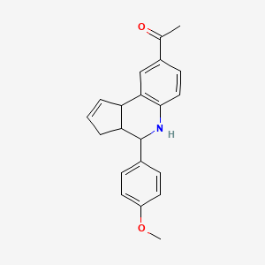 molecular formula C21H21NO2 B8504192 1-[4-(4-Methoxy-phenyl)-3a,4,5,9b-tetrahydro-3h-cyclopenta[c]quinolin-8-yl]-ethanone 
