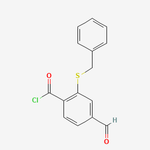 molecular formula C15H11ClO2S B8504298 3-Benzylmercapto-4-chlorocarbonyl benzaldehyde CAS No. 64976-84-7