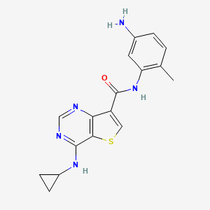 N-(5-amino-2-methylphenyl)-4-(cyclopropylamino)thieno[3,2-d]pyrimidine-7-carboxamide