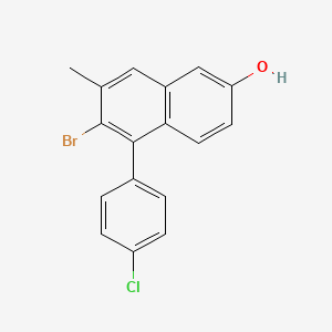 molecular formula C17H12BrClO B8504346 6-Bromo-5-(4-chlorophenyl)-7-methylnaphthalen-2-ol 