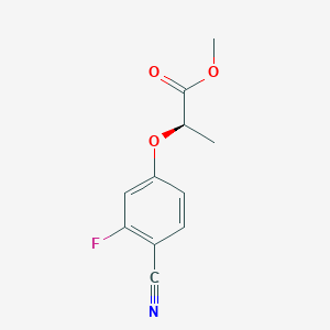 molecular formula C11H10FNO3 B8504375 (R)-2-(4-Cyano-3-fluoro-phenoxy)-propionic Acid Methyl Ester 