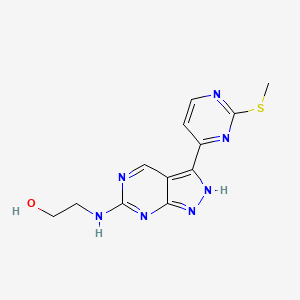 2-[[3-(2-methylsulfanylpyrimidin-4-yl)-2H-pyrazolo[3,4-d]pyrimidin-6-yl]amino]ethanol