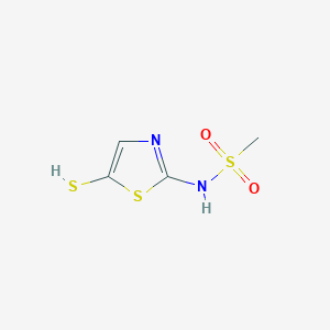 molecular formula C4H6N2O2S3 B8504472 N-(5-Sulfanyl-1,3-thiazol-2-yl)methanesulfonamide CAS No. 62557-29-3