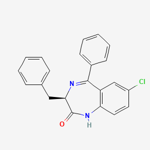 molecular formula C22H17ClN2O B8504497 2H-1,4-Benzodiazepin-2-one, 1,3-dihydro-7-chloro-5-phenyl-3-(phenylmethyl)-, (R)- CAS No. 50691-98-0