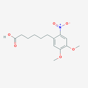 molecular formula C14H19NO6 B8504513 6-(4,5-Dimethoxy-2-nitrophenyl)hexanoic acid CAS No. 90429-12-2