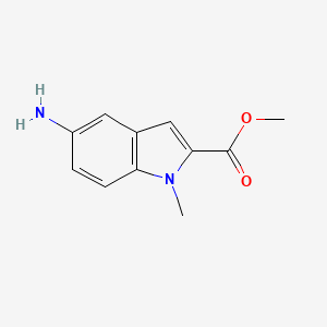 molecular formula C11H12N2O2 B8504527 5-Amino-1-methyl-1H-indole-2-carboxylic acid methyl ester 