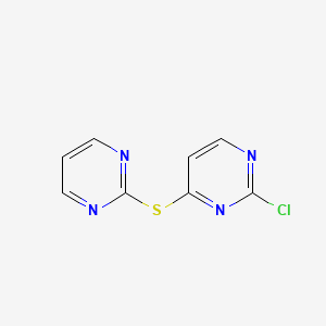 molecular formula C8H5ClN4S B8504553 2-Chloro-4-(pyrimidin-2-ylthio)pyrimidine 
