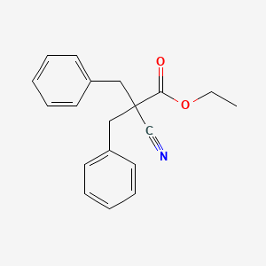 molecular formula C19H19NO2 B8504567 Ethyl 2-benzyl-2-cyano-3-phenylpropanoate 