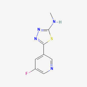 molecular formula C8H7FN4S B8504575 Methyl-[5-(5-fluoropyridin-3-yl)-[1,3,4]thiadiazol-2-yl]-amine 