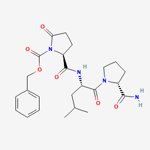 molecular formula C24H32N4O6 B8504619 1-[(Benzyloxy)carbonyl]-5-oxo-L-prolyl-L-leucyl-D-prolinamide CAS No. 78664-39-8