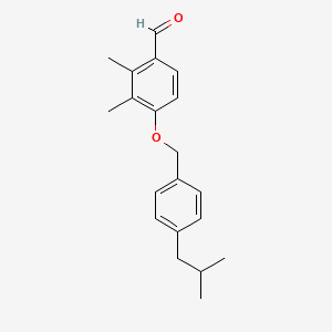 molecular formula C20H24O2 B8504658 2,3-Dimethyl-4-{[4-(2-methylpropyl)phenyl]methoxy}benzaldehyde CAS No. 119347-93-2