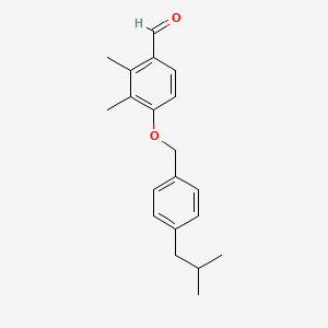 B8504658 2,3-Dimethyl-4-{[4-(2-methylpropyl)phenyl]methoxy}benzaldehyde CAS No. 119347-93-2