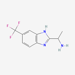 molecular formula C10H10F3N3 B8504717 Rac.-1-(5-trifluoromethyl-1h-benzimidazol-2-yl)ethylamine 
