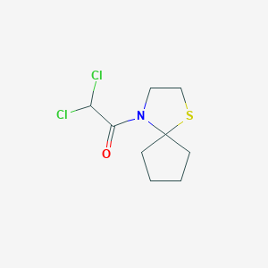 molecular formula C9H13Cl2NOS B8504723 2,2-Dichloro-1-(1-thia-4-azaspiro[4.4]nonan-4-yl)ethan-1-one CAS No. 71526-16-4