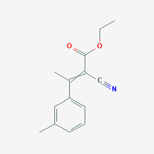 molecular formula C14H15NO2 B8504757 2-Cyano-3-(3-methylphenyl)-but-2-enoic acid ethyl ester 