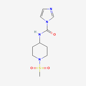 molecular formula C10H16N4O3S B8504898 Imidazole-1-carboxylic acid (1-methanesulfonyl-piperidin-4-yl)-amide 