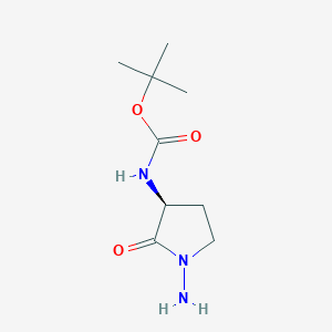 molecular formula C9H17N3O3 B8504926 (S)-tert-Butyl (1-amino-2-oxopyrrolidin-3-yl)carbamate 