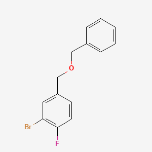 molecular formula C14H12BrFO B8505198 3-Bromo-4-fluoro-benzyl benzyl ether 