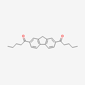 molecular formula C23H26O2 B8505289 2,7-Di(1-oxopentyl)fluorene CAS No. 58600-15-0