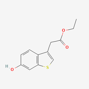 molecular formula C12H12O3S B8505294 (6-Hydroxy-benzo[b]thiophen-3-yl)-acetic acid ethyl ester 