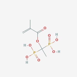 molecular formula C6H12O8P2 B8505445 {1-[(2-Methylacryloyl)oxy]ethane-1,1-diyl}bis(phosphonic acid) CAS No. 83622-28-0