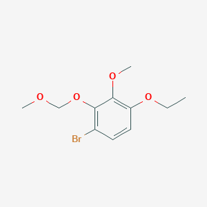 molecular formula C11H15BrO4 B8505520 1-Bromo-4-ethoxy-3-methoxy-2-(methoxymethoxy)benzene 