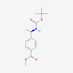 molecular formula C15H21NO4 B8505591 (R)-methyl 4-(1-(tert-butoxycarbonylamino)ethyl)benzoate 