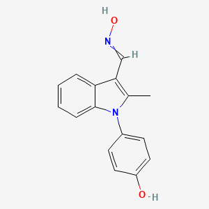 molecular formula C16H14N2O2 B8505646 4-{3-[(Hydroxyimino)methyl]-2-methyl-1H-indol-1-yl}phenol CAS No. 847230-94-8