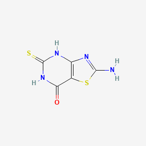 molecular formula C5H4N4OS2 B8505647 2-amino-5,6-dihydro-5-thioxo-thiazolo[4,5-d]pyrimidin-7(4H)-one 