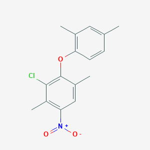 molecular formula C16H16ClNO3 B8505695 3-Chloro-2-(2,4-dimethylphenoxy)-1,4-dimethyl-5-nitrobenzene CAS No. 89749-36-0