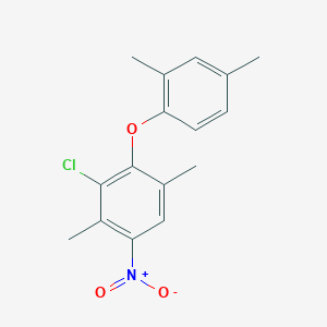 B8505695 3-Chloro-2-(2,4-dimethylphenoxy)-1,4-dimethyl-5-nitrobenzene CAS No. 89749-36-0