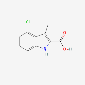 molecular formula C11H10ClNO2 B8505711 4-chloro-3,7-dimethyl-1H-indole-2-carboxylic acid 