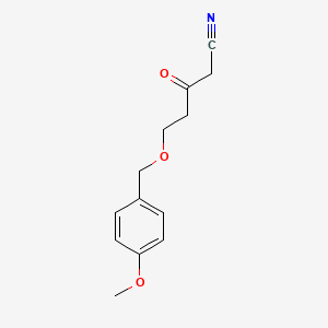 molecular formula C13H15NO3 B8505718 5-((4-Methoxybenzyl)oxy)-3-oxo-pentanenitrile 