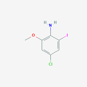 molecular formula C7H7ClINO B8505748 4-Chloro-2-iodo-6-methoxy-phenylamine 